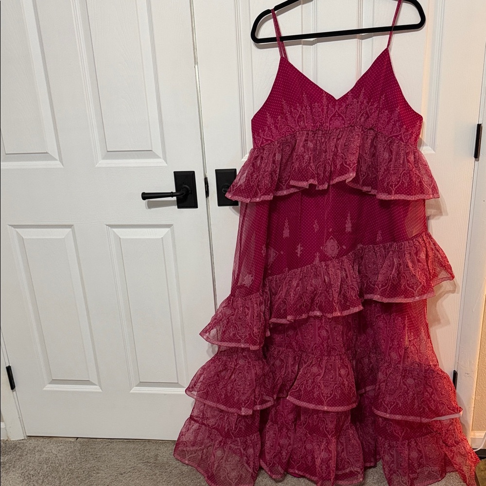 Anthropologie Fuchsia Layered Dress